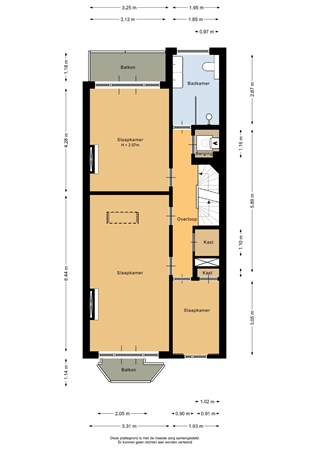 Floorplan - Rodenrijselaan 16b, 3037 XE Rotterdam